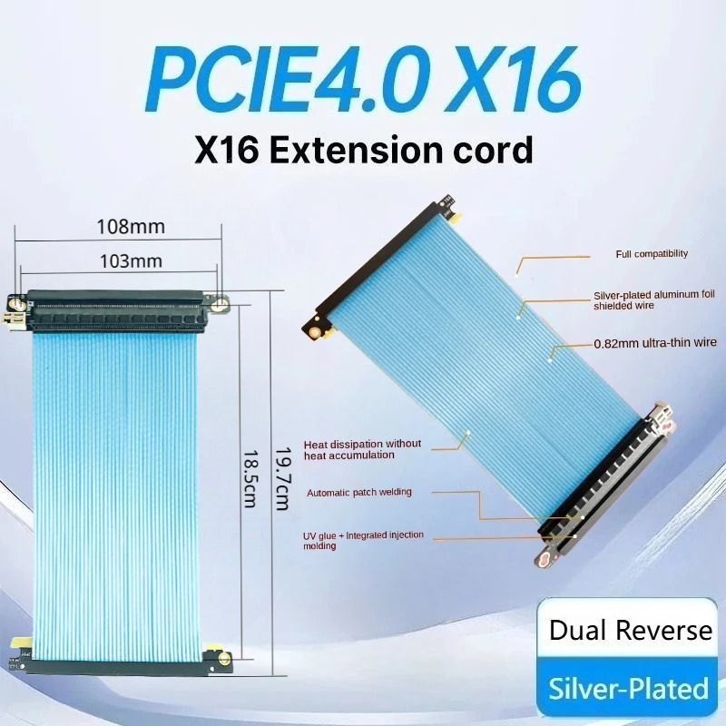 Itx Case Pcie Riser 4.0 - Cavo riser doppio reverso Pcie 4.0