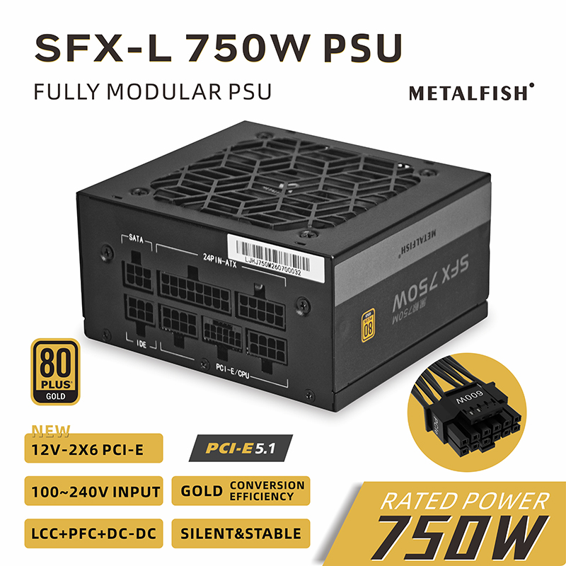 Alimentatore METALFISH SFX 750 - Sfx Power Supply 750W Gold recensione e prezzo